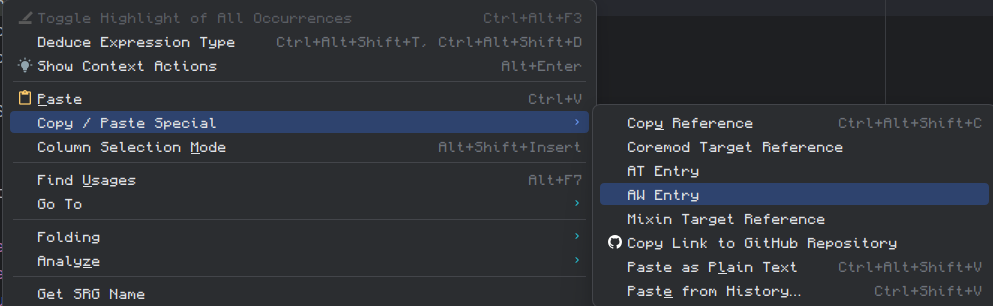 Копіювання/вставлення особливостей за допомогою MCDev