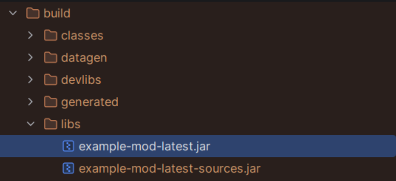 Der Ordner build/libs mit der korrigierten Datei hervorgehoben