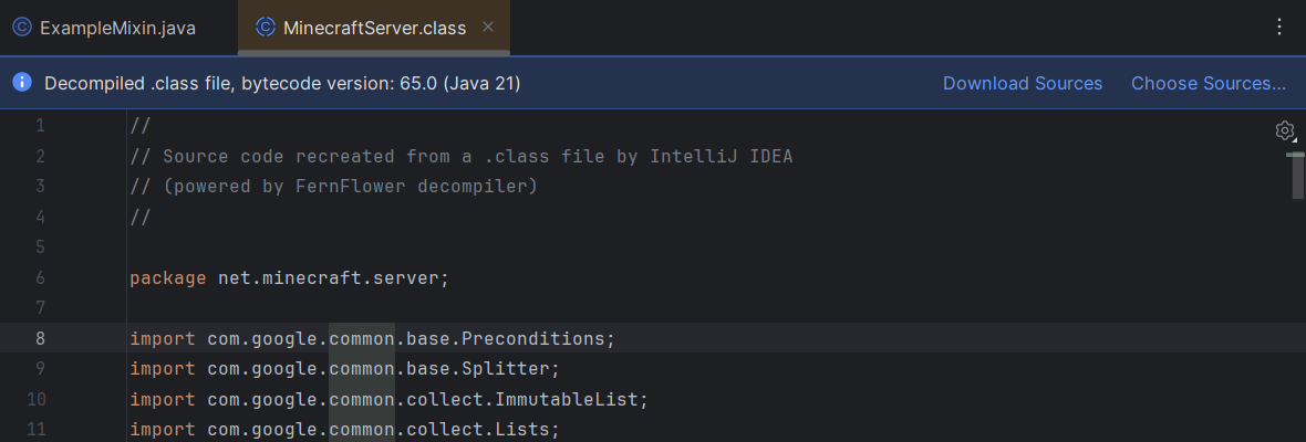 Pulsante Choose Sources