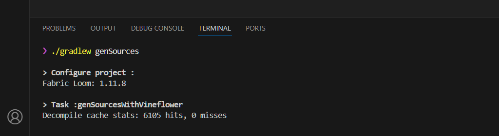 genSources-Aufgabe im Terminal