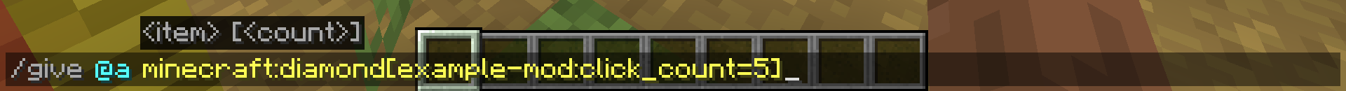 Comando /give che mostra la componente personalizzata