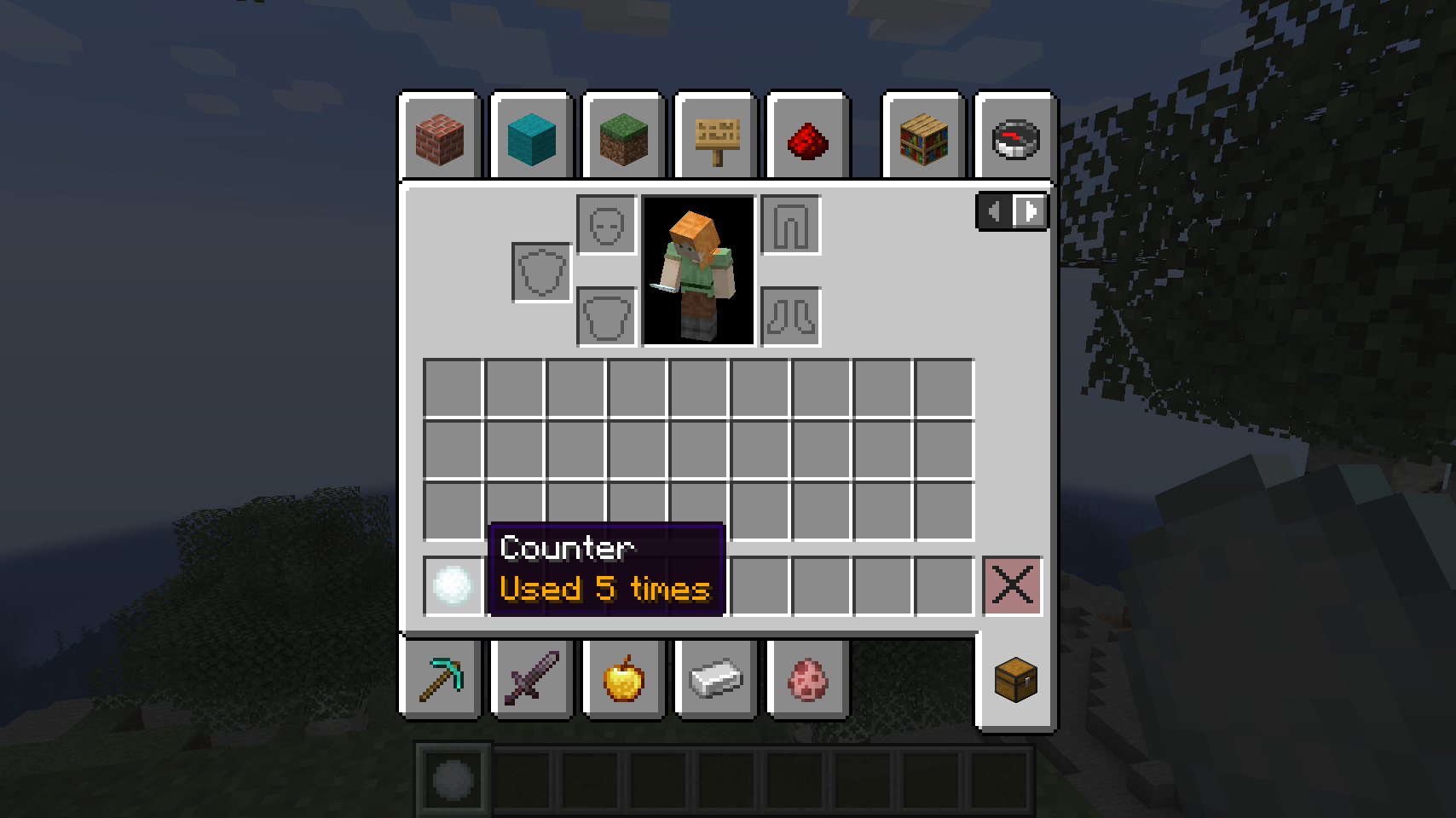 Tooltip che mostra "Used 5 times"