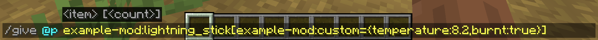 Comando give valido che mostra entrambe le proprietà