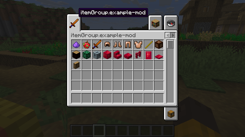 Kreativtab ohne Übersetzung im Kreativmenü