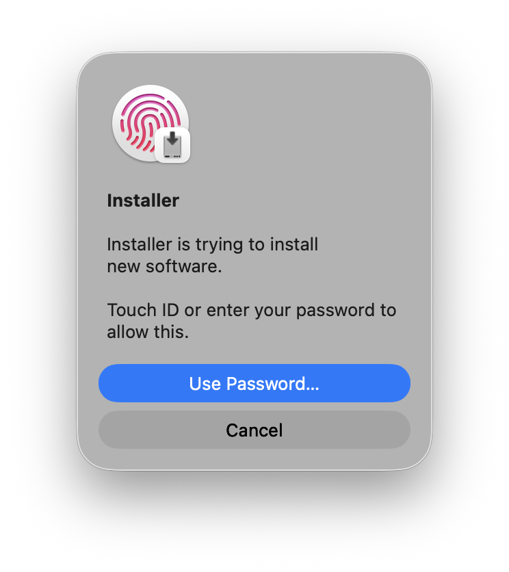 macOS Password Prompt